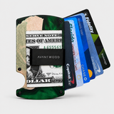 BURL WOOD & GREEN RESIN - MAG SAFE CARD HOLDER
