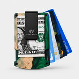 BURL WOOD & GREEN RESIN - CARD HOLDER