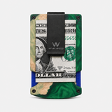 BURL WOOD & GREEN RESIN - CARD HOLDER