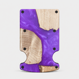 BURL WOOD & PURPLE RESIN - CARD HOLDER