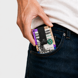 BURL WOOD & PURPLE RESIN - CARD HOLDER