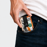 BURL WOOD & ORANGE - CARD HOLDER