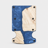 BURL WOOD & NAVY BLUE - CARD HOLDER