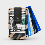 BURL WOOD & BLACK GOLD RESIN - CARD HOLDER