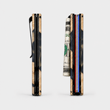 BURL WOOD & BLACK GOLD RESIN - CARD HOLDER