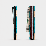 BURL WOOD & CYAN RESIN - WALLET