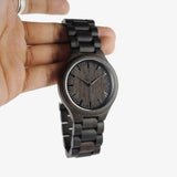 engraved wooden watch