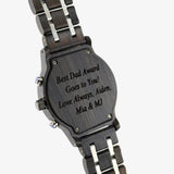 engraved wooden watch