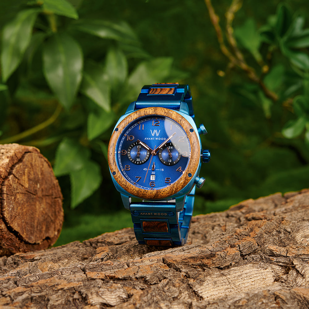 サル‼️ ROYAL BLUE - EXOTIC ZEBRA (44MM) – AVANTWOOD