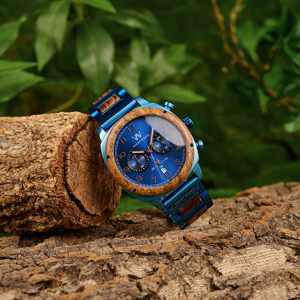 ROYAL BLUE - EXOTIC ZEBRA (44MM) – AVANTWOOD