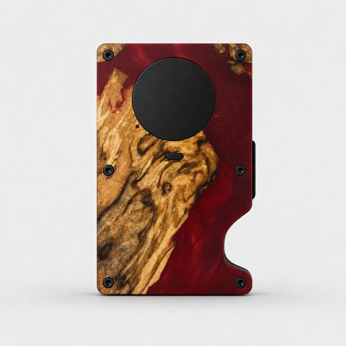 AIR WALLET PRO - WINE RED RESIN - EXOTIC BURL WOOD – AVANTWOOD