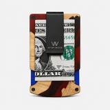 BURL WOOD & RED RESIN - CARD HOLDER