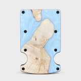 BURL WOOD & WHITE RESIN - CARD HOLDER