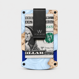 BURL WOOD & WHITE RESIN - CARD HOLDER