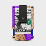 BURL WOOD & PURPLE RESIN - CARD HOLDER