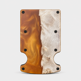BURL WOOD & ORANGE - CARD HOLDER