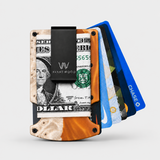 BURL WOOD & ORANGE - CARD HOLDER