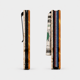 BURL WOOD & ORANGE - CARD HOLDER