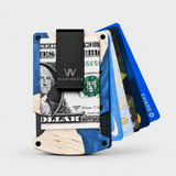 BURL WOOD & NAVY BLUE - CARD HOLDER
