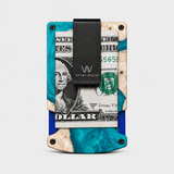 BURL WOOD & CYAN RESIN - WALLET
