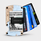 BURL WOOD & WHITE RESIN -  MAG SAFE CARD HOLDER