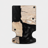 BURL WOOD & BLACK RESIN - CARD HOLDER