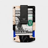 BURL WOOD & BLACK RESIN - CARD HOLDER