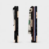 BURL WOOD & BLACK RESIN - CARD HOLDER