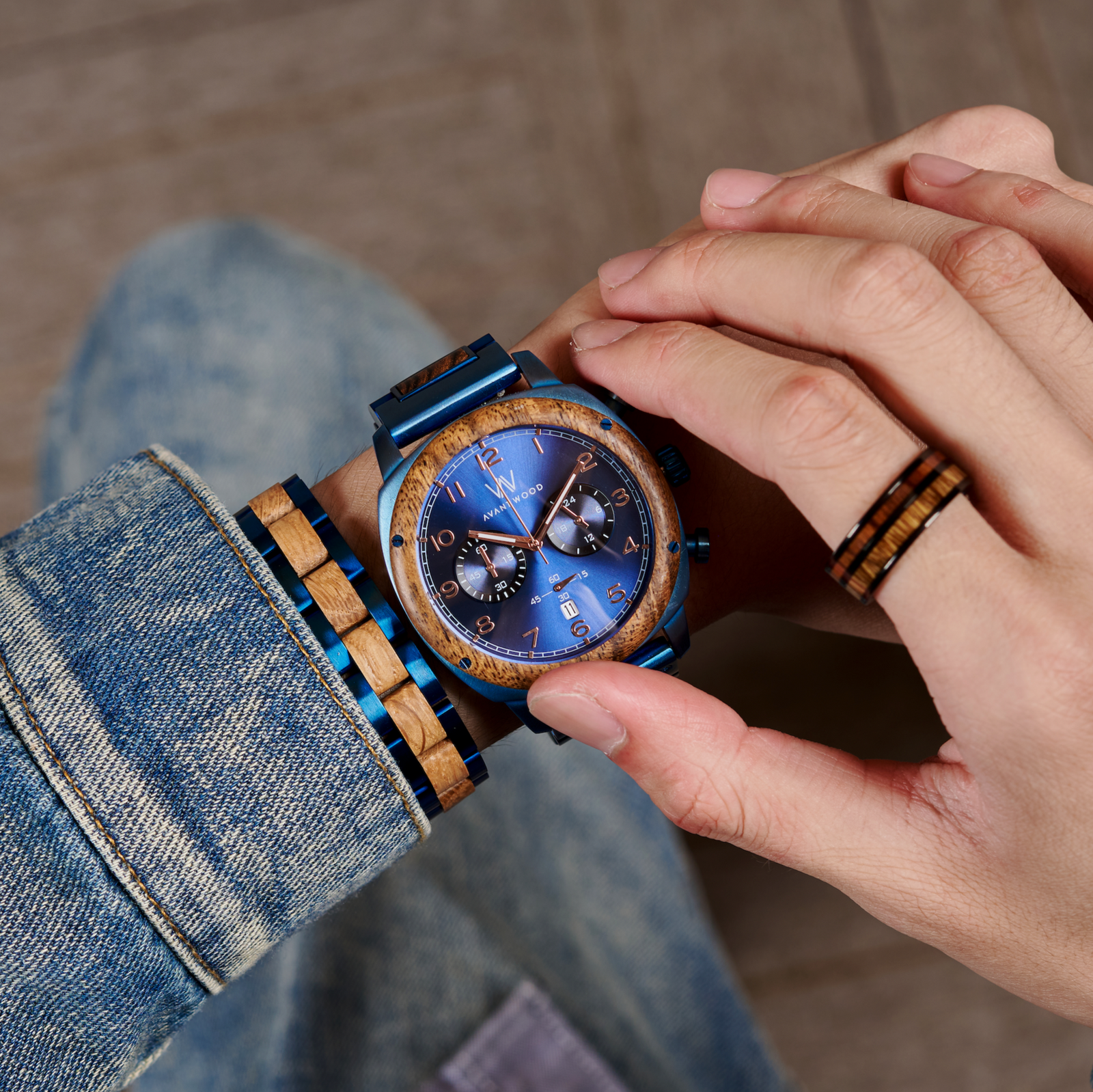 ROYAL BLUE - EXOTIC ZEBRA (44MM) – AVANTWOOD ROYAL BLUE - EXOTIC ZEBRA (44MM) – AVANTWOOD