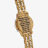 engraved wood watch for her