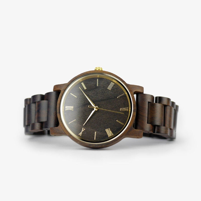 gold minimalist wood watch