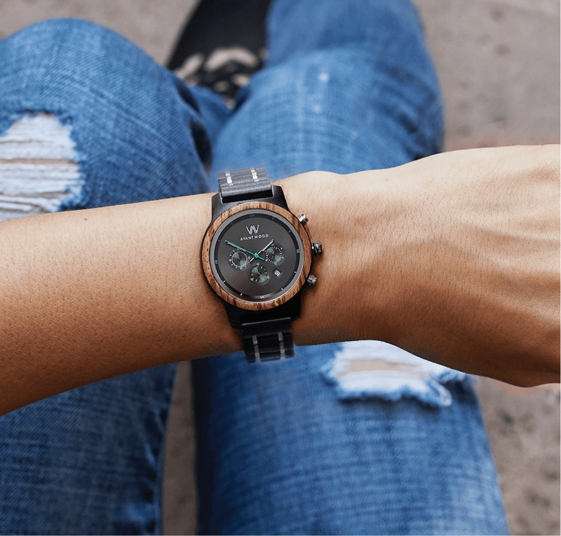 Fossil wood 2025 watch womens