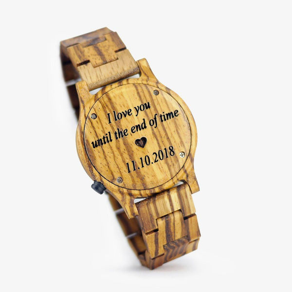 personalized wood watch